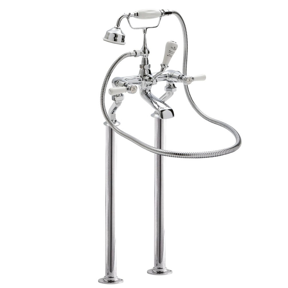 BC Designs Victrion Lever Chrome Freestanding Bath Shower Mixer Cut Out